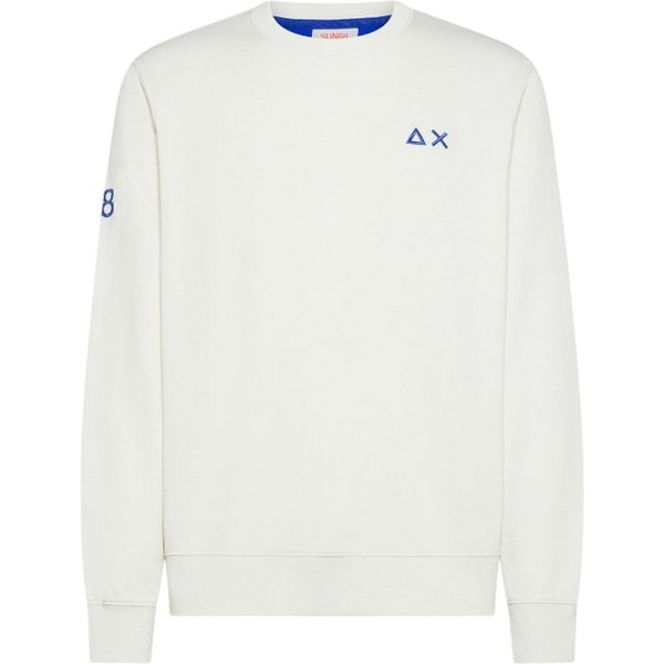 Felpe Senza Cappuccio Uomo Sun68 - Sweatshirt Sun68 Fluo Basic - Bianco-image