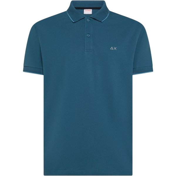 Polo Uomo Sun68 - Polo Small Stripe On Collar - Avio-image