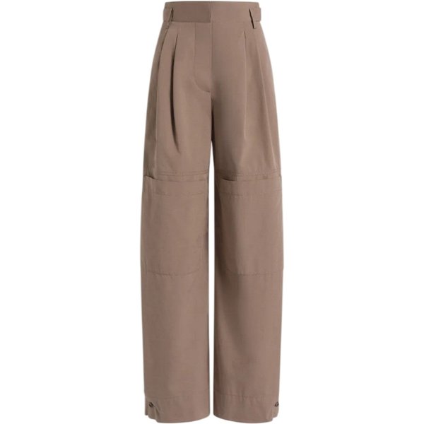 pantaloni donna alberta ferretti - pantalone cotone utility - marrone