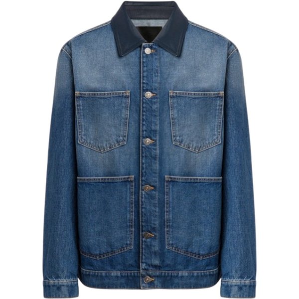 giubbini uomo dondup - giubbino regular in dernim fisso sale pepe 13 oz - blu