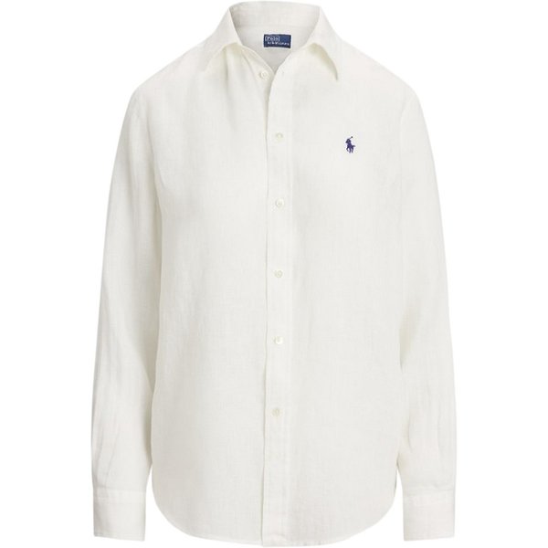 bluse e camicie donna ralph lauren - classic long sleeve button front shirt - bianco