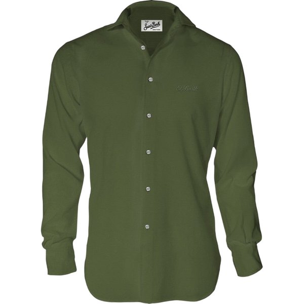 camicie casual uomo mc2 saint barth - chemise ice 52 military - verde