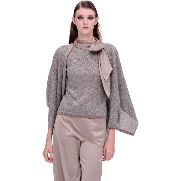 Canotte E Top Donna D.Exterior - Z-Line Lux Top Fiocco - Beige-image