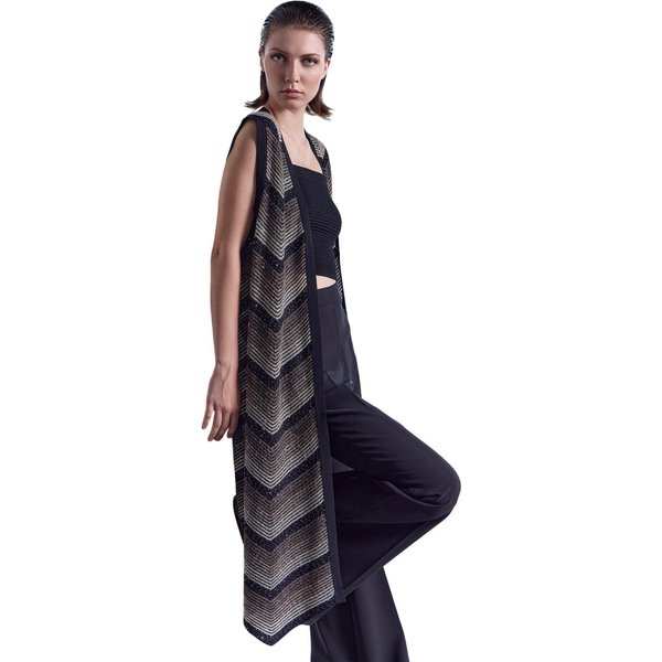 Gilet Donna D.Exterior - Degrade' Lux Gilet Lungo - Nero-image
