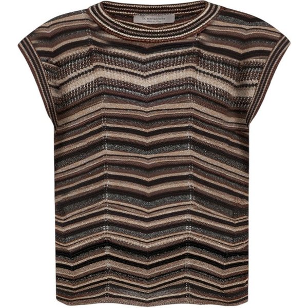 Maglie Donna D.Exterior - Chevron Traf Maglia Dritta - Marrone-image