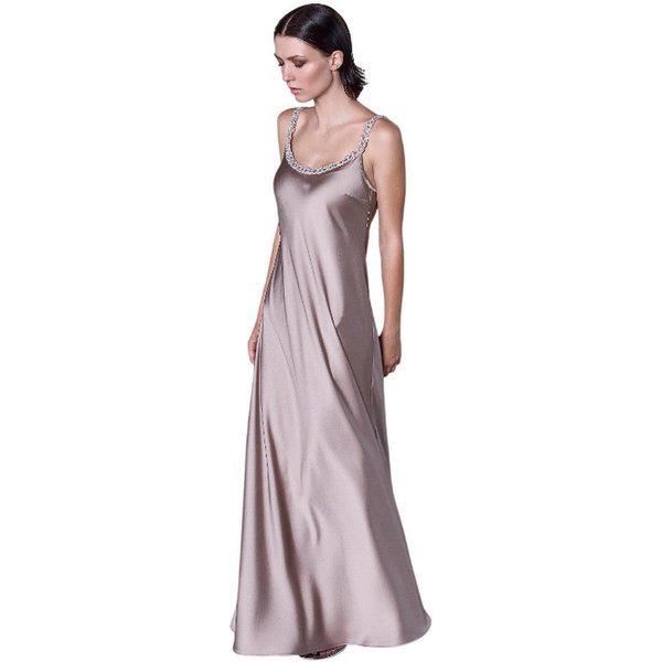 Vestiti Casual Donna D.Exterior - New Satin Wash Abito Spall. Catena - Beige-image