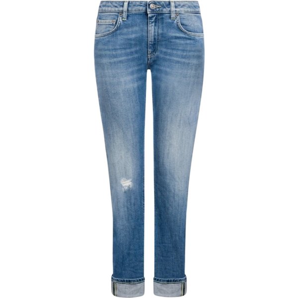 jeans donna dondup - jeans 5tasche slim - blu