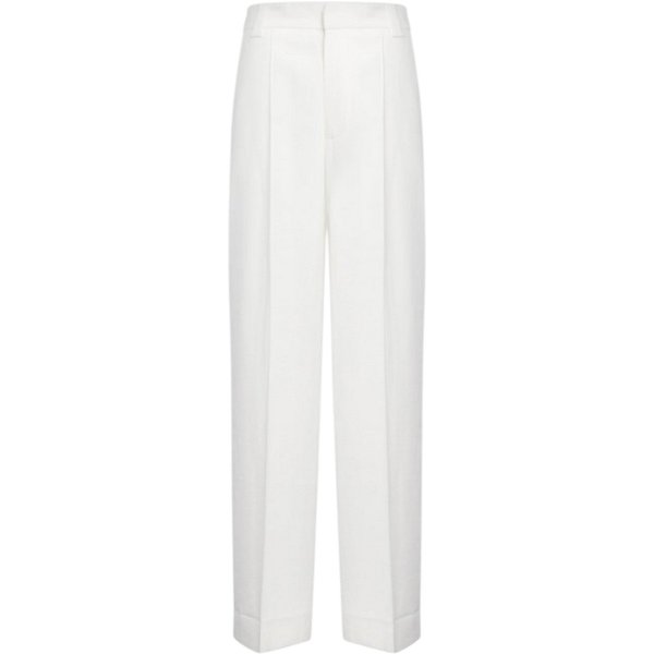 Pantaloni Donna Dondup - Pantalone Wide Leg Chino - Bianco-image