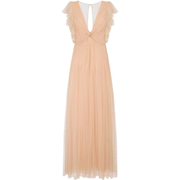 Vestiti Da Sera E Cerimonia Donna Elisabetta Franchi - Abito Dona Ricamato - Beige-image