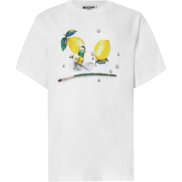 t-shirt donna moschino jeans - t-shirt jersey 20 1 - bianco