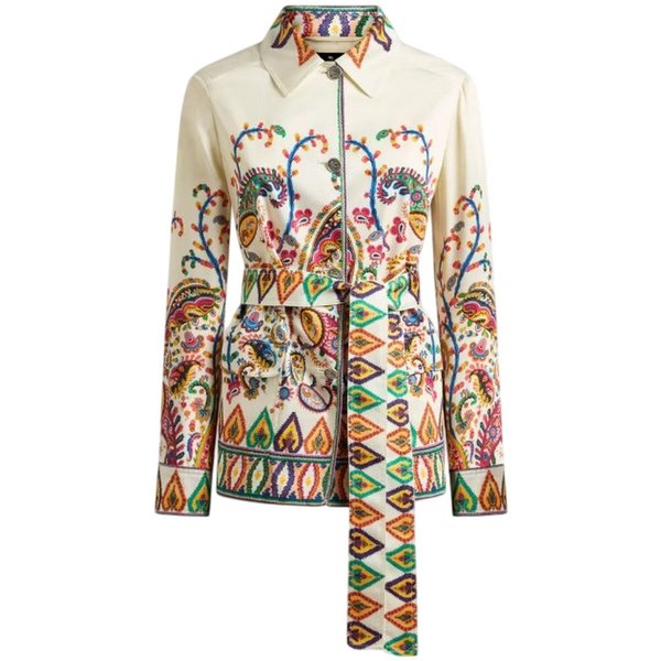 giacche donna etro - women's safari jacket with belt - multicolore