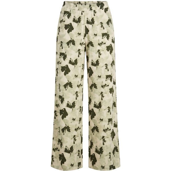 pantaloni donna maria bellentani - pantalone palazzo con elastuco in vita - verde militare