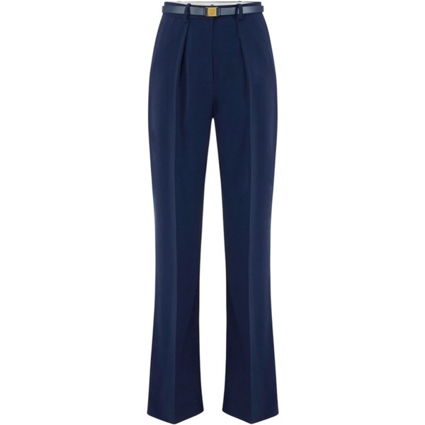 pantaloni donna elisabetta franchi - pantalone con cintura - blu