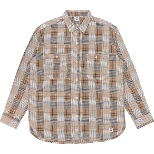 Camicia Uomo Edwin Work Japan Beige/Brown-image