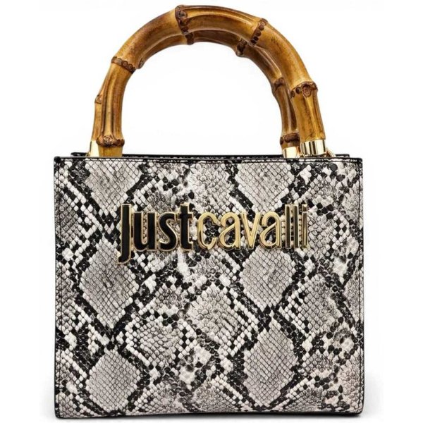 Just Cavalli Borsa A Mano Bamboo Donna Bianco/Nero In Similpelle Pitonata-image