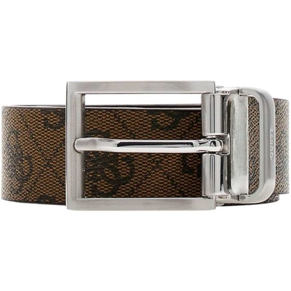 Guess Cintura Milano Reversible & Adjustable H35 Uomo Coffee Regolabile e Reversibile in Vera Pelle