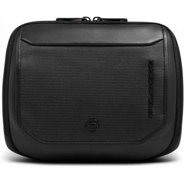 Piquadro Borsello S143 Unisex Nero In Pelle E Tessuto Orizzontale-image