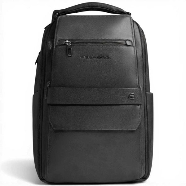 Piquadro Zaino S141 Uomo Nero In Pelle Con Porta Pc 14'' E Ipad-image