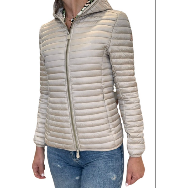 Giubbotto 100 Grammi Con Cappuccio Donna Save The Duck Alexa Sand Beige-image