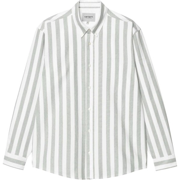 Carhartt Wip Dillion Stripe Shirt Camicione A Righe Maniche Lunghe - Park/White-image