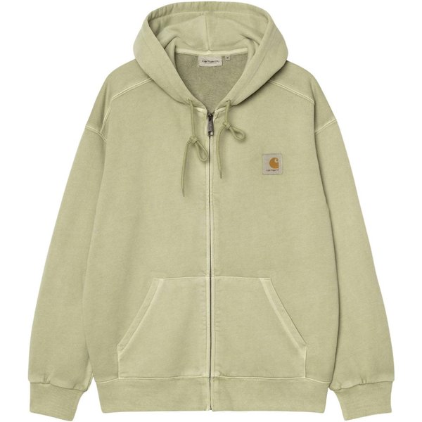 Carhartt Wip Hooded Nelson Jacket Felpa Con Zip E Cappuccio - Gentle Green Garment Dyed-image