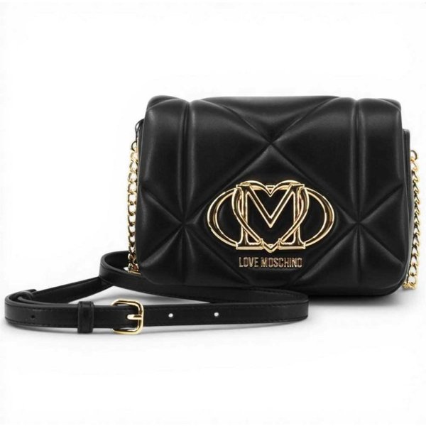 Love Moschino Borsa A Tracolla Embossed Heart Donna Nero In Eco-Pelle-image