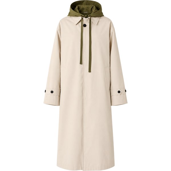 TRENCH LUNGO IN TESSUTO GABARDINA CON CAPPUCCIO STACCABILE MEIMEIJ