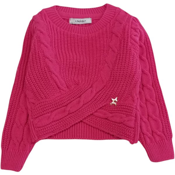Naida - Maglione Fuxia C/Trecce NAMA319-image