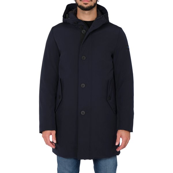 Up To Be - Parka Con Cappuccio+Bottoni Uranus 807 Blu-image