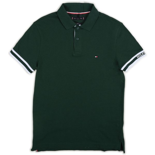 Tommy Hilfiger - Polo Piquet Slim Fit M/m Polsino Con Logo MW0MW34737 MBP VERD