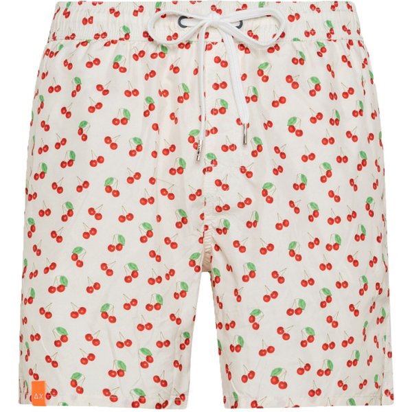 Sun68 Beach - Swim Pant Small Print 31 Bianco Panna H33113-image