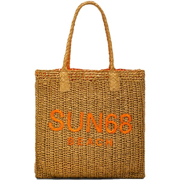 Sun68 Beach - Big Bag Rafia 1864 Sabbia/arancio X33208