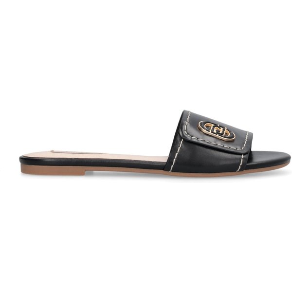 Liu Jo Ciabatte Donna Sandy 03 in Pelle con Logo Nero Eleganti SA6127P010222222