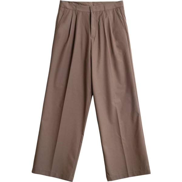 Wooden Shibuya Pants Pantaloni Sartoriali Gamba Larga - Tortora-image