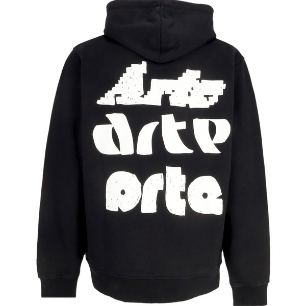 Felpa Leggera Cappuccio Uomo Multi Logo Print Hoodie Black-image