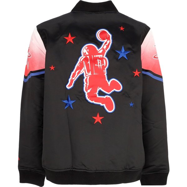 Giubbotto Bomber Uomo Nba Ce Snap Satin Jacket Houroc Black/Original Team Colors-image