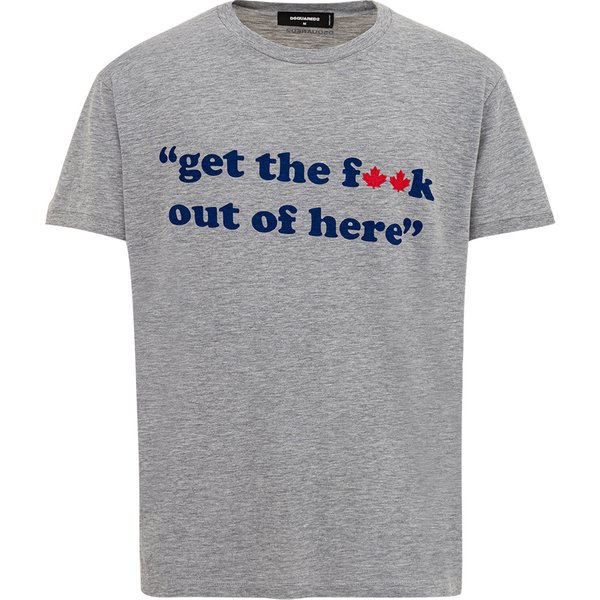 T-Shirt in Cotone con Stampa 'Get the f**k..' Dsquared2
