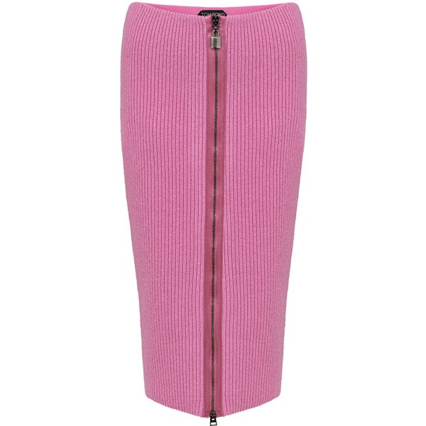 Gonna A Tubino Con Zip In Maglia Rosa Tom Ford-image