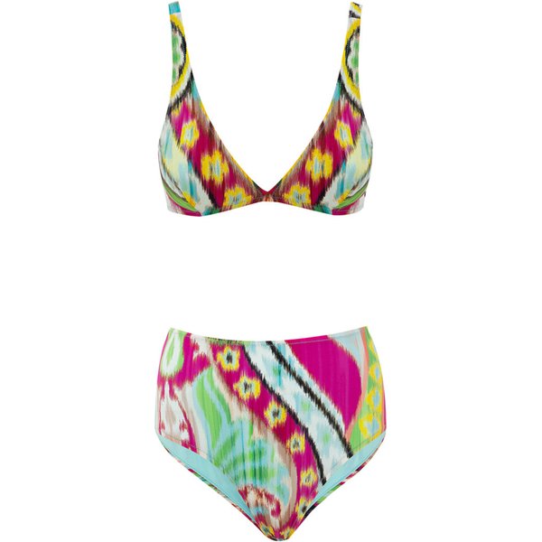 Bikini con Slip Alto in Stampa Multicolor Etro