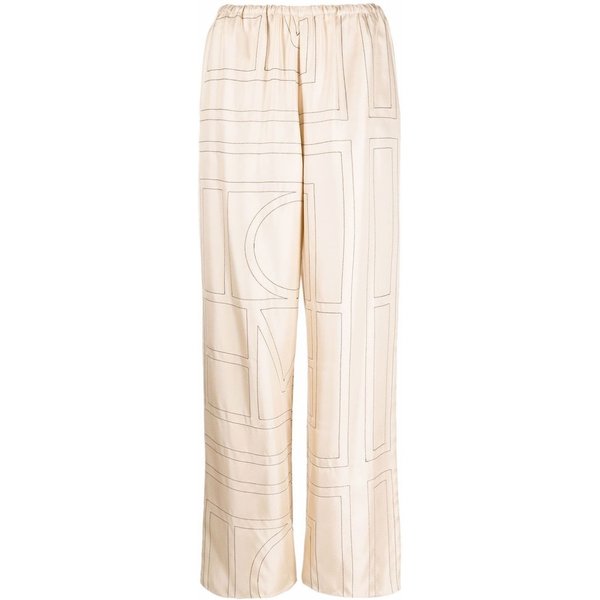 Toteme - Pantaloni Monogram Beige da Donna