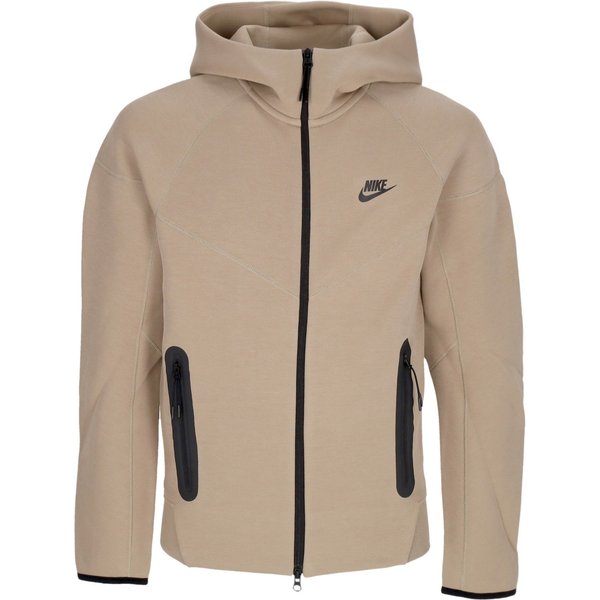 Felpa Leggera Cappuccio Uomo Tech Fleece Full-zip Windrunner Hoodie Khaki/black