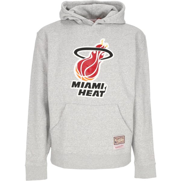 Felpa Cappuccio Uomo Nba Team Logo Hoodie Miahea Grey Marl-image