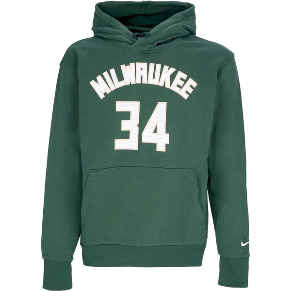 Felpa Cappuccio Uomo Nba Essential Fleece Hoodie No 34 Giannis Antetokounmpo Milbuc Fir-image