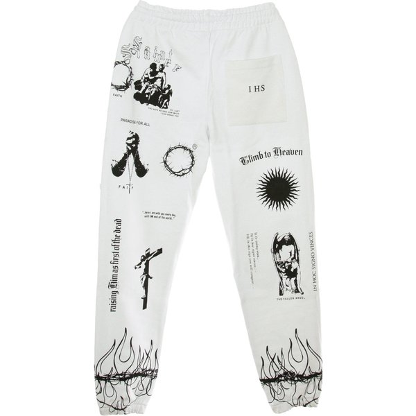 Pantalone Tuta Leggero Uomo Manifesto White