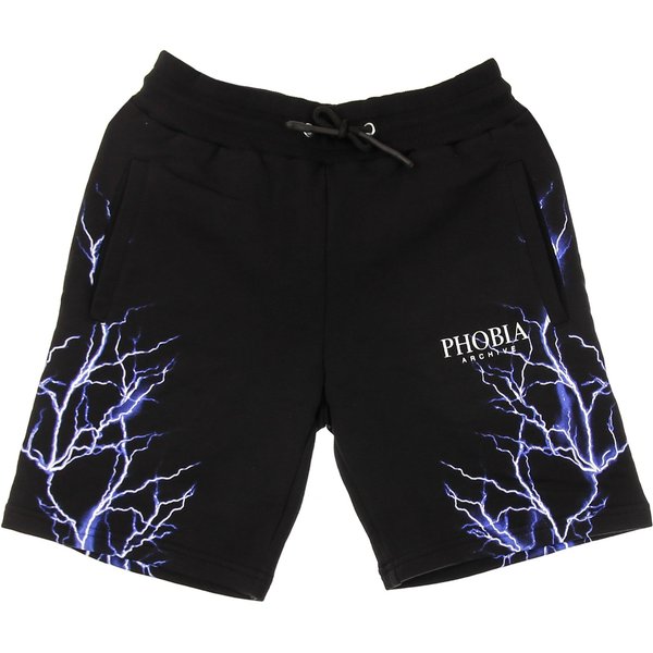 Pantalone Corto Tuta Uomo Blue Lightning Shorts Black/Blue-image