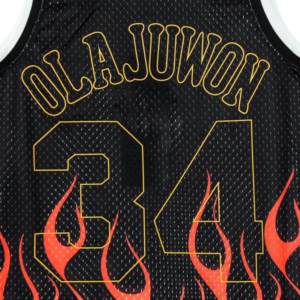 Canotta Basket Uomo Nba Swingman Jersey Flames Hardwood Classics N.34 Hakeem Olajuwon 1993-94 Houroc Black/Black/Multi Color-image