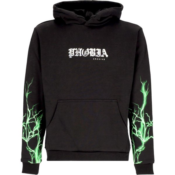 Felpa Leggera Cappuccio Uomo Lightning Hoodie Black/Green-image