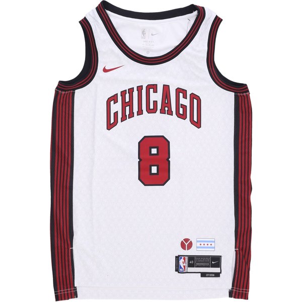 Canotta Basket Uomo Nba City Edition 22 Dri-fit Swingman Jersey No 8 Zach Lavine Chibul White