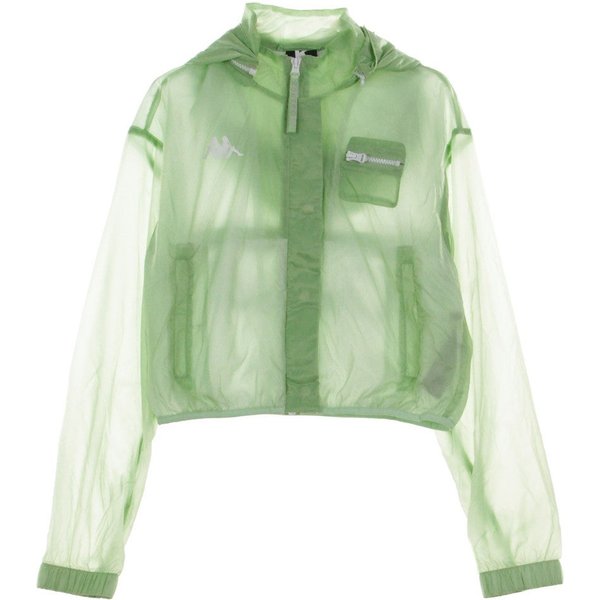 Giacca a Vento Corta Donna Woven Jacket Light Green/white