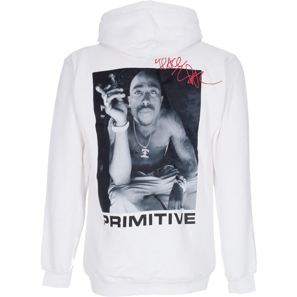 Felpa Cappuccio Uomo Smoke Hood X Tupac White